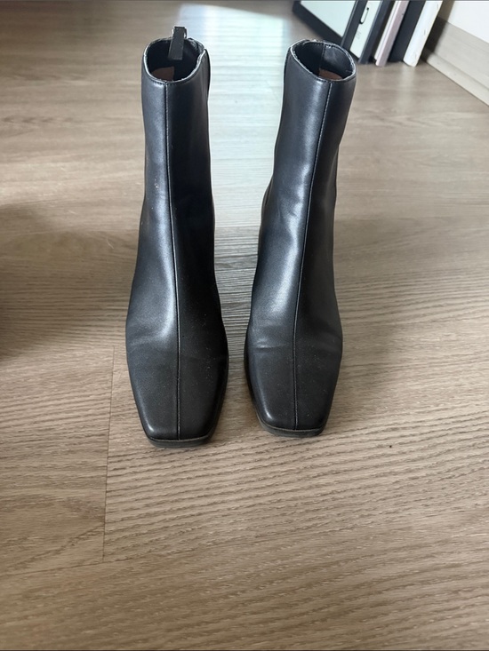 Paolo Shoes - Paolo Black Square-Toe Ankle Boots